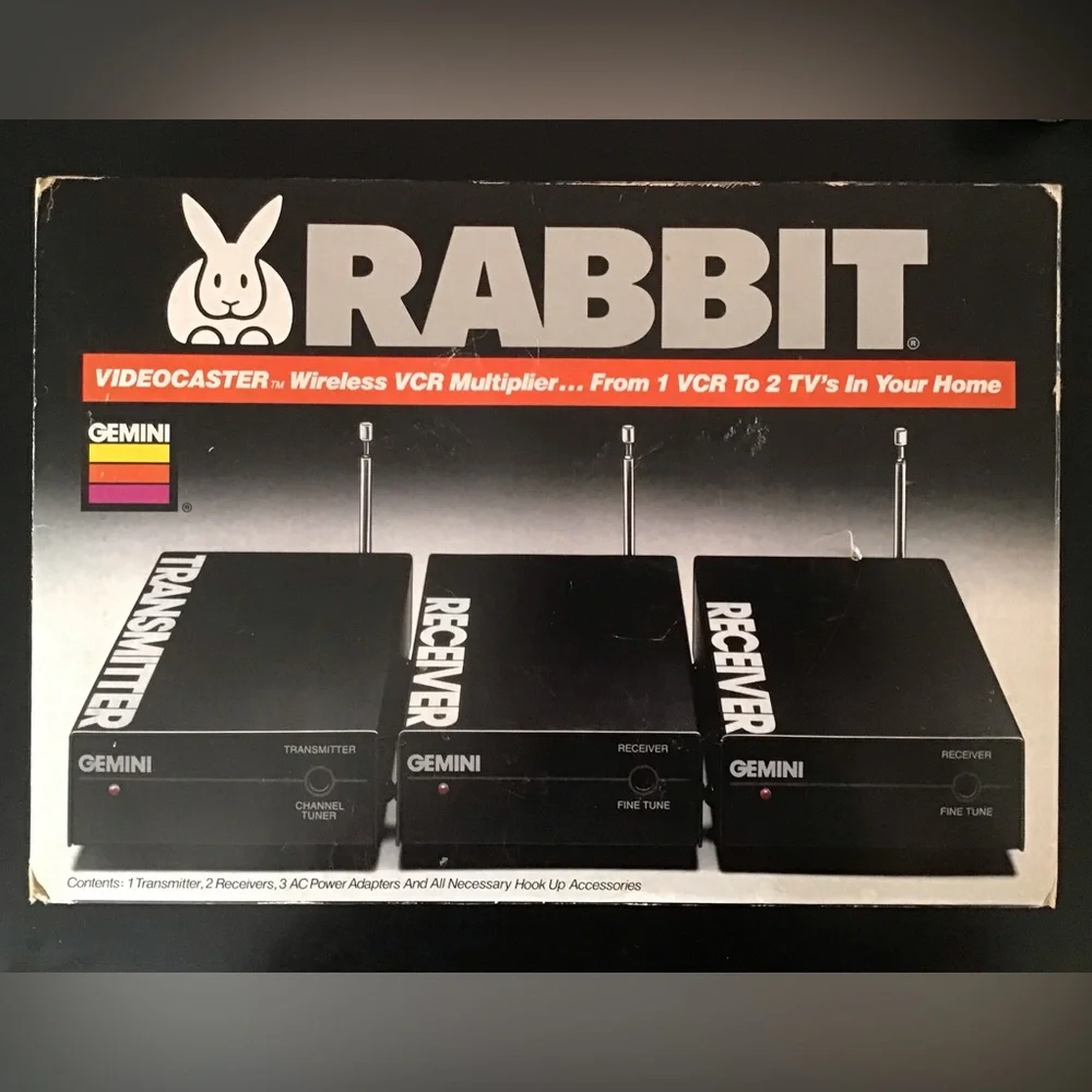 Vintage RABBIT Videocaster Wireless VCR Multiplier NIB
